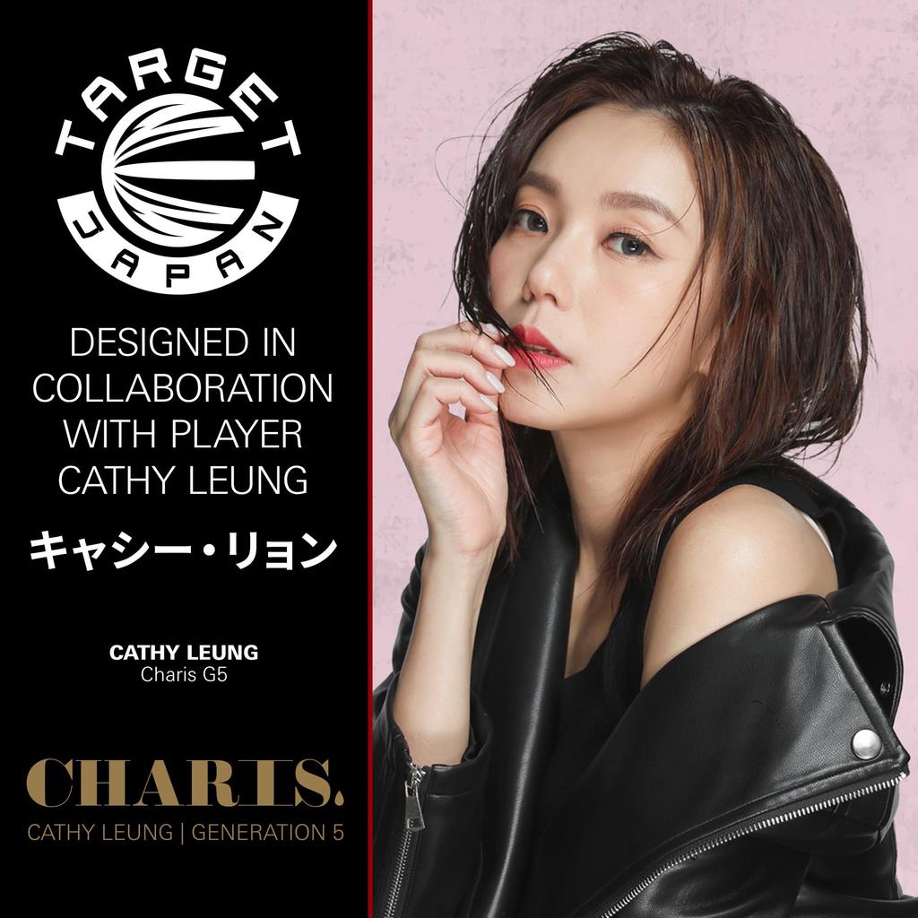Target Japan CHARIS G5 Cathy Leung Tungsten Soft Tip Darts 6 Shape Flights and 2BA White Pixel Tips 90% K-Flex Set, No. Shafts, (CHARIS G5)