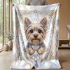 Glamorous Pug Portraits Theme Blanket Lightweight Warm Flannel Blanket Decorative Throw Blanket for Home Decoration