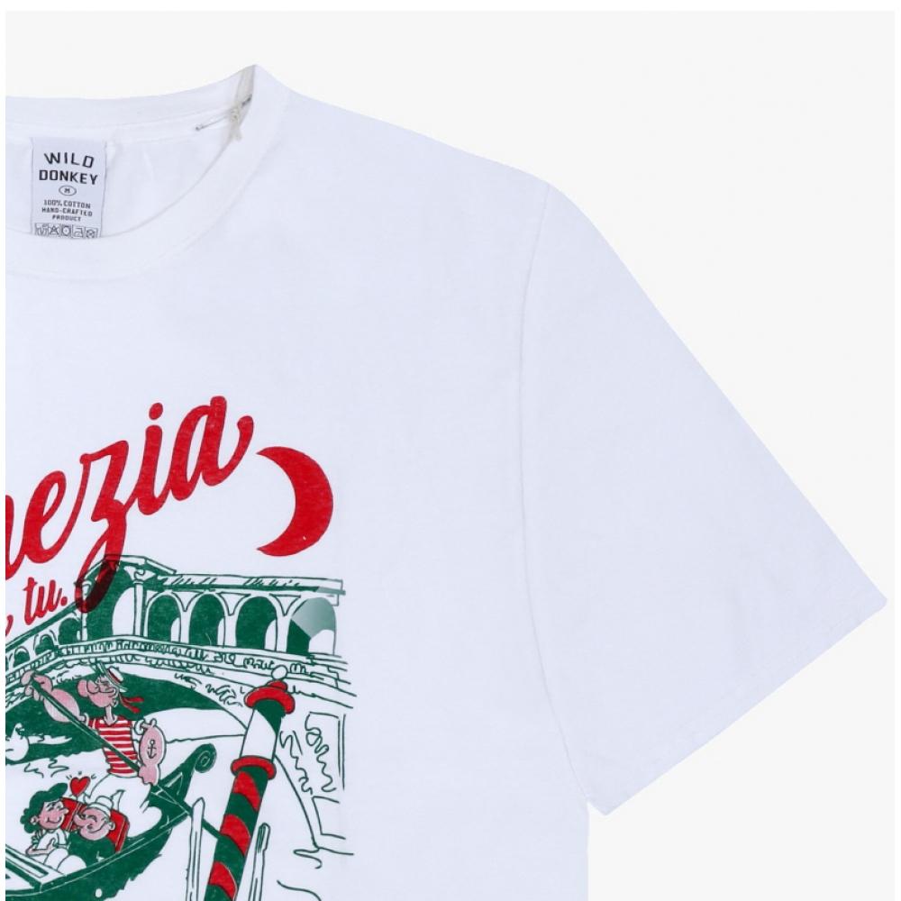 Wild Donkey Unisex Graphic T shirT Venezia T Venezia whiTe