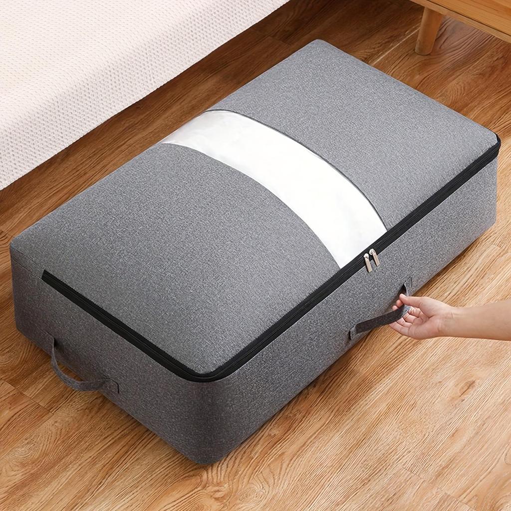 1 pz Borsa portaoggetti sotto il letto con finestra trasparente, con manico, grande capacità, per riporre vestiti, piumoni, coperte