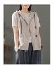 Women S Casual Linen Blend Hooded Sleeveless Zip Up Vest