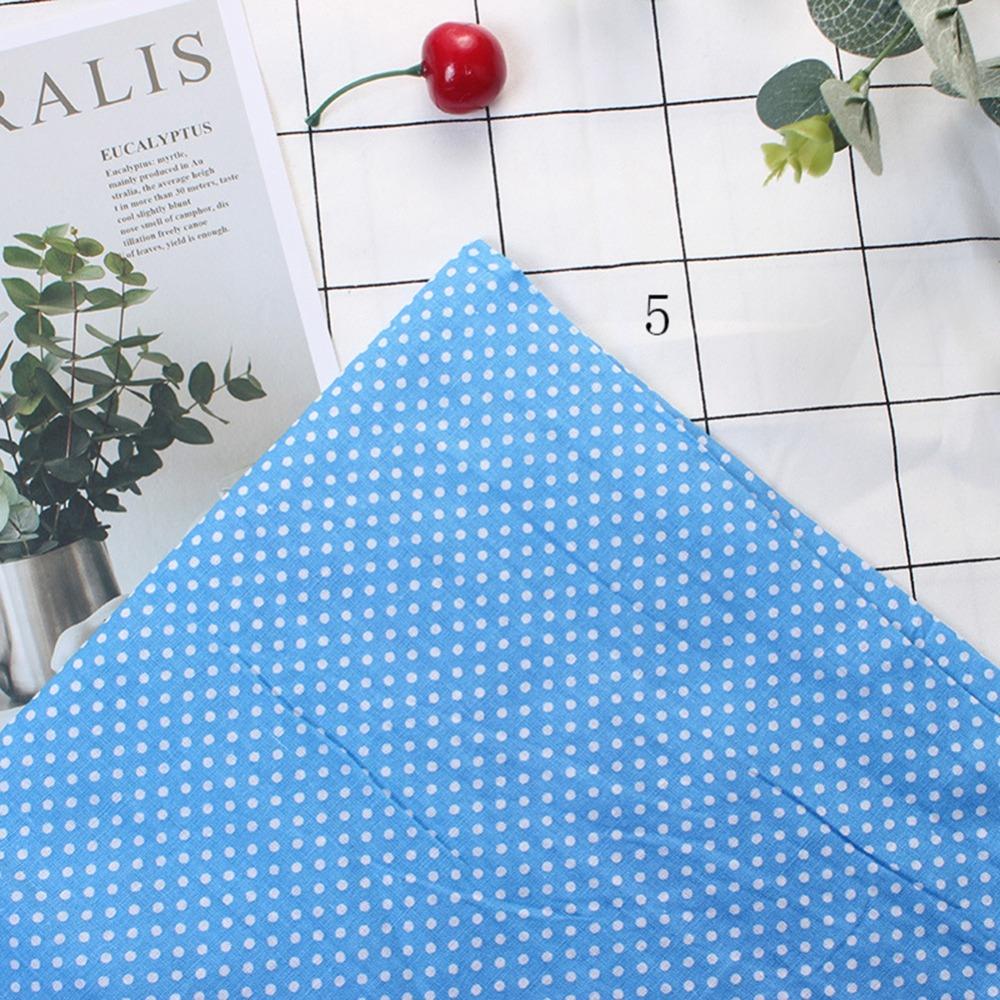 7Pcs 50*50cm Patchwork Fabric Blue Dot Pattern Fabric Bundle Polka Dot Cloth Hand Sewing Projects