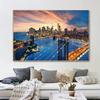 New York City Brooklyn Bridge Manhattan Sonnenuntergang Poster Wandkunst Malerei skandinavische nordische Wohnzimmer Home Dekoration Drucke