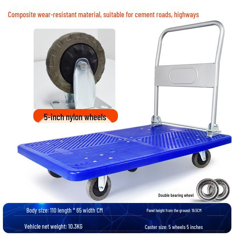 Portable Folding Flatbed Hand Cart for Shopping and Transport