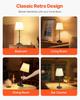Cordless Table Lamp 2PCS Rechargeable Battery Desk Lamp Fabric Shade Black