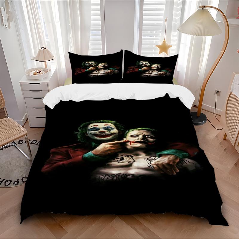 3Pcs Joker'S Dark Affection Bedding Set Soft Fabric Duvet Cover Pillowcases Home Christmas Xmas Halloween Gift 1 Duvet Cover 2 Pillowcase L1214