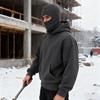Unisex Balaclava Hoodie Pullover Hooded Sweatshirt with Ski Mask Warm Windproof Sweatshirt with Front Pocket for Running Outdoor Sports Street