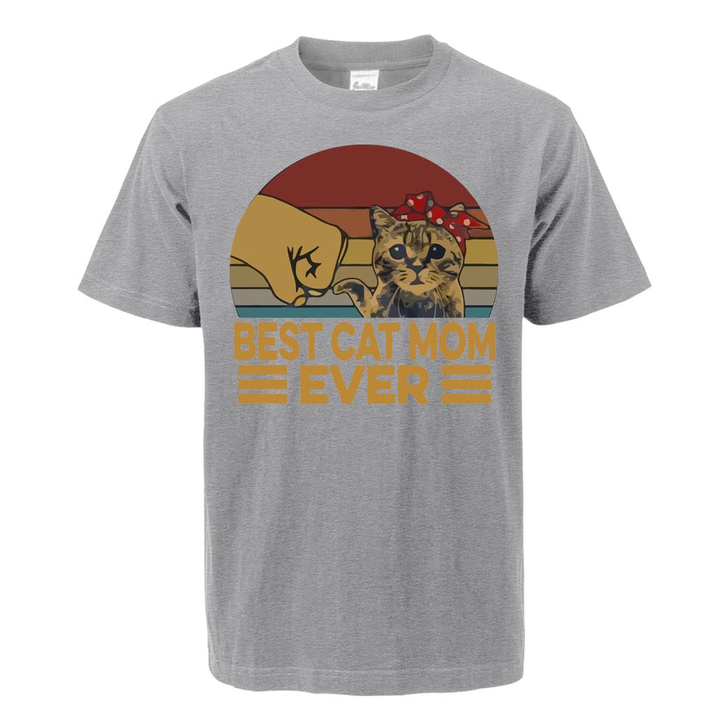 Best Cat Dad Ever Summer Men's T Shirt Cotton Short Sleeve Fashion Cute Streetwear Animal Cats Male Tops Casual Tshirt