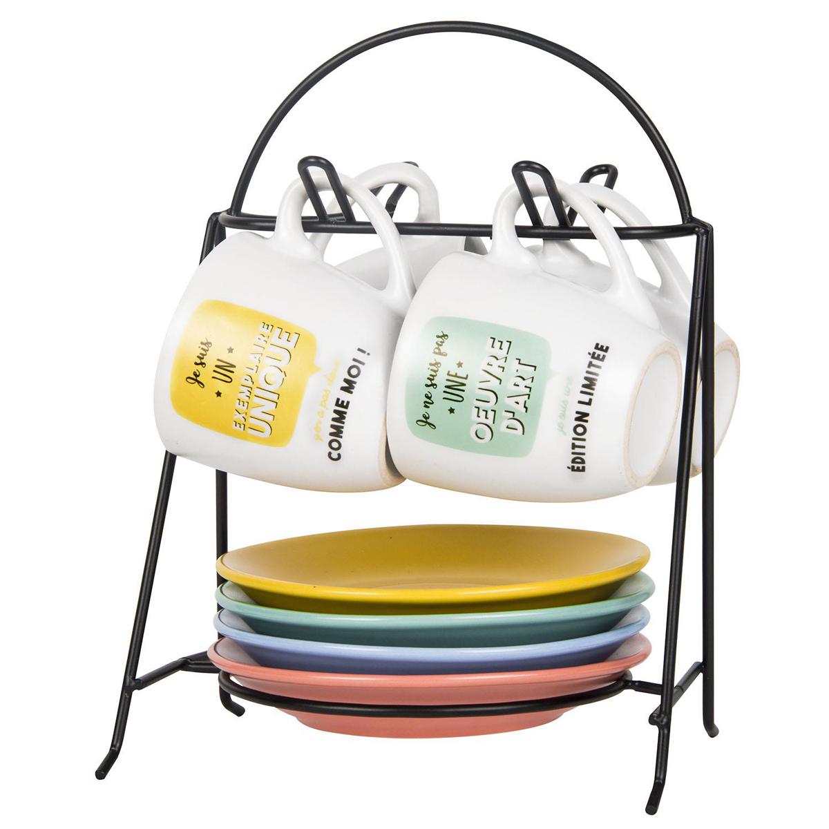 

Les Trésors De Lily [Q0459] - Керамический кофейный сервиз Messages (4 чашки) - 11x9. 5 см (7 сл)