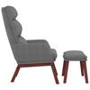 Relax Armchair with Footstool Light Grey Fabric