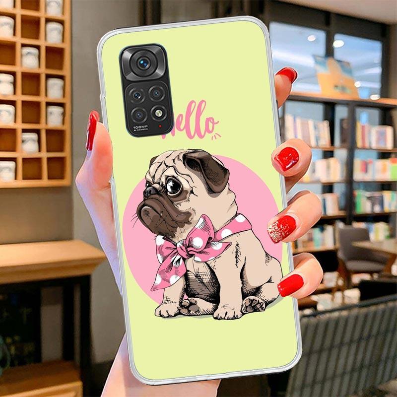 Love Pugs Cute Dog Cover Phone Case For Xiaomi Redmi Note 15 14 13 12 11 10 Pro Plus 14S 12S 11S 11T 11E 10S Soft Fundas Shell R
