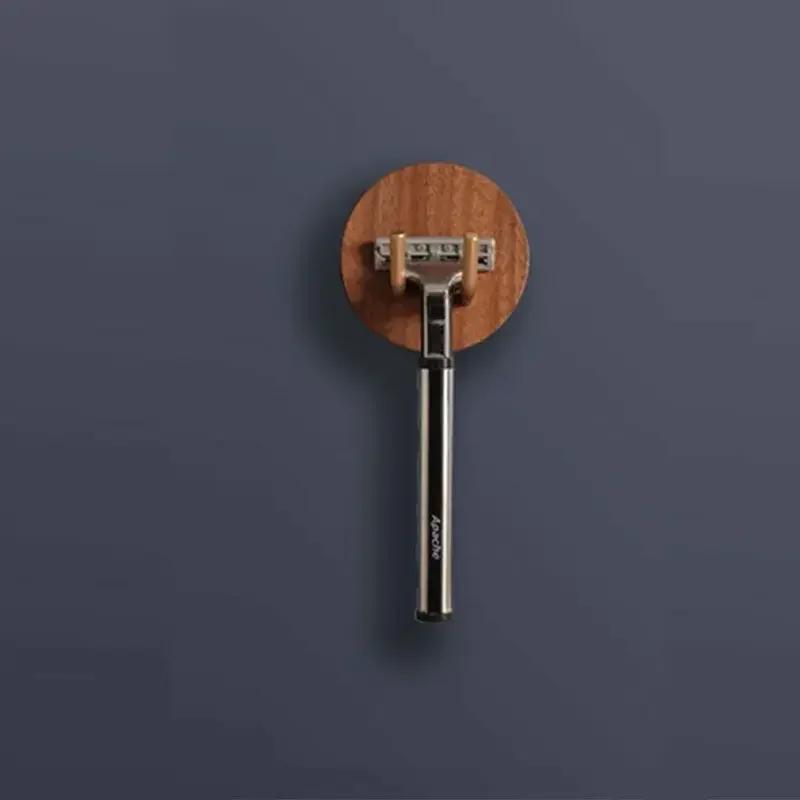 Bath accessories Black Walnut Storage Rack Electric shaver holder Manual shaving knife holder Toilet punching free storage rack