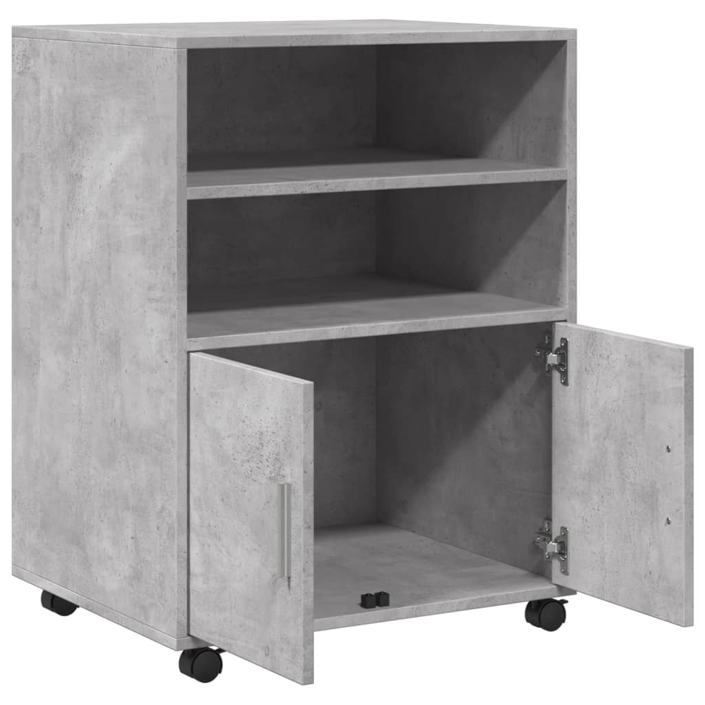 Mobile Storage Cabinet Concrete Grey 60 x 48 x 81 cm Particleboard