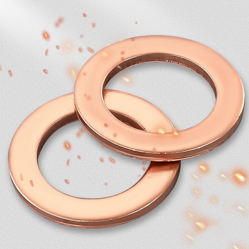 200 ks Fialové měděné těsnění M5 M6 M8 M10 M12 M14 O-kroužek Sada fialových měděných těsnění Olejové ucpávací těsnicí armatury