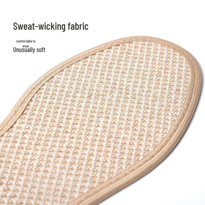 Unisex Antibacterial Breathable Deodorant Linen Insoles - Sweat-Absorbent, Odor-Resistant, Comfortable, Soft for Military Training & All Seasons