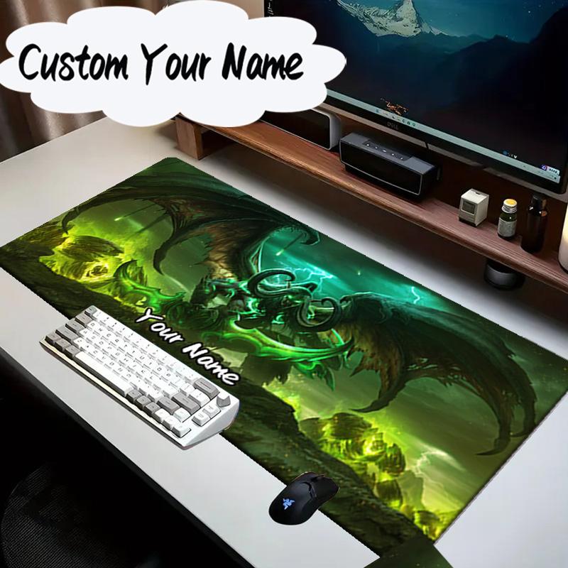 Custom Name Mouse pad World Of Dragon Battle Warcraft Mouse pad, Gaming Mouse Pad, keyboard pad, Desk Decor for computer notebook Fan Birthday Gift