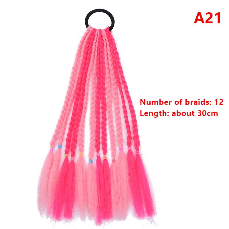 Children'S Wig Ponytail Dirty Braid Ponytail Hair Loop Short Three Braid Ponytai