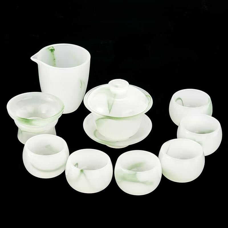 

Chaxun Emerald Glaze Ink Style Gaiwan Tea Set