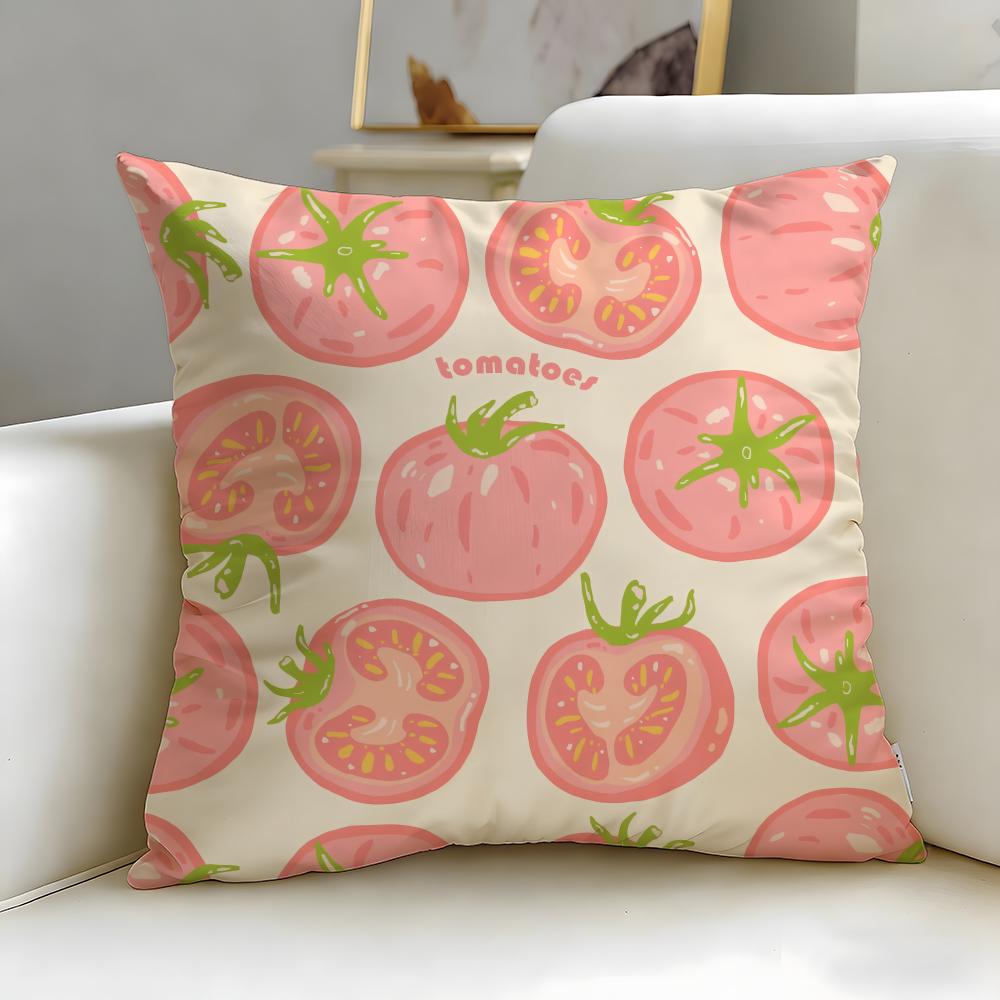 classic food Tomato Cushion Cover Soft & Easy-Wash Pillow Case – Versatile for Couch, Bed, Travel and Office