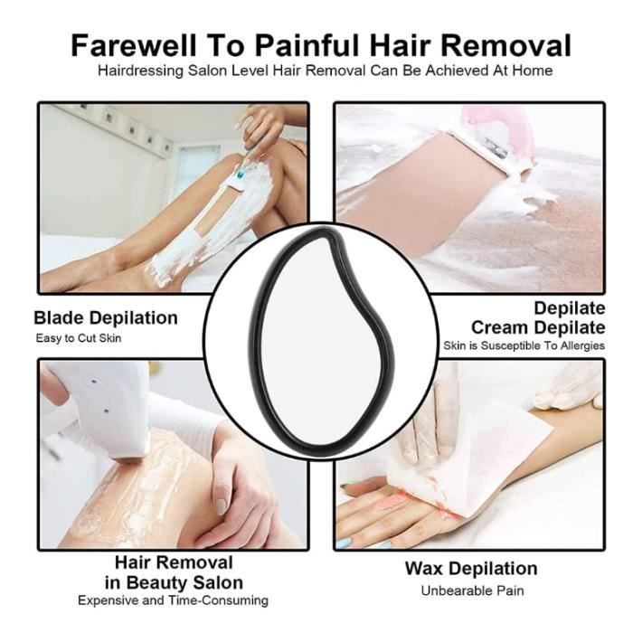 Épilateur à cristaux - Gomme à cheveux en cristal - Compact - Doux et indolore - Exfoliation efficace