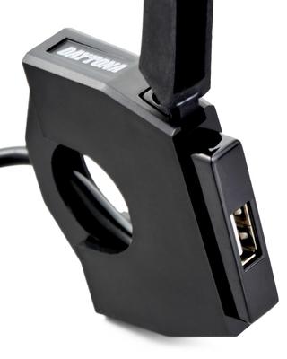 Daytona Motorcycle USB Power Compatible with Brake Switch Main Key Mounting Slender 1 98437 Supply, USB-A, 12W, iPhone/Android, Connection, Link,