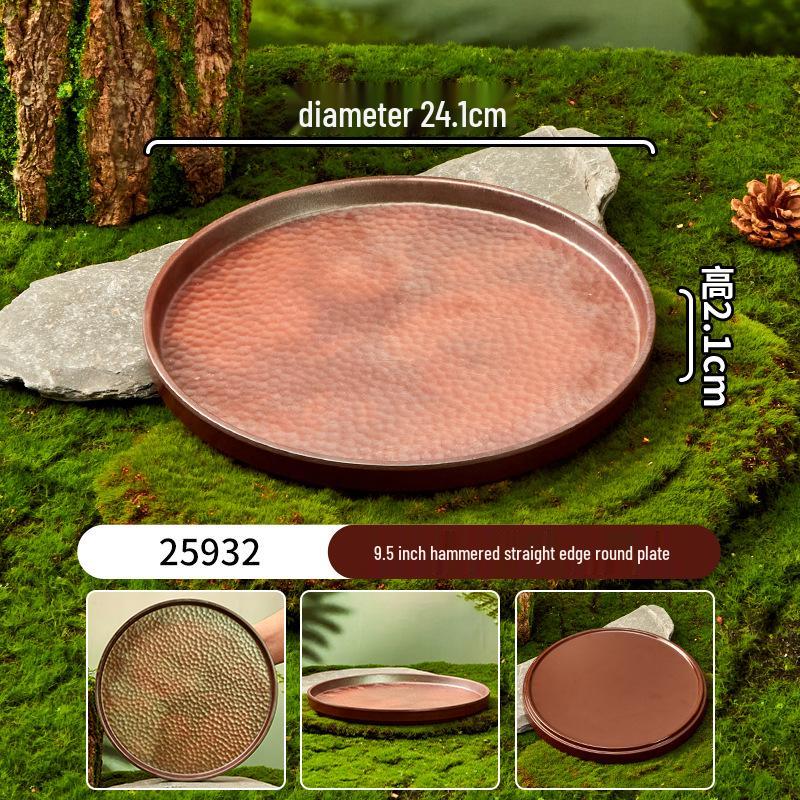 Melamine Plate for Gourmet Hot Pot, Barbecue & Shrimp: Mountain & Field Design