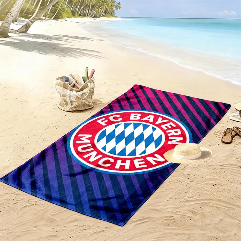 Bayern Munich Stripes Logo beach towel Portable for travel Beach towel for vacation photos seaside Absorbent bath towel quickdrying swim towel