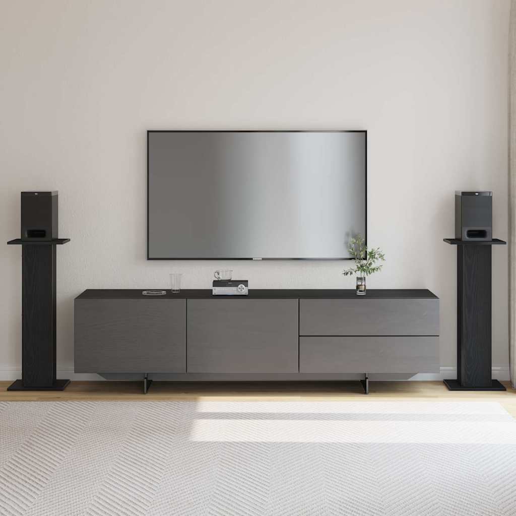 Speaker Stands 2 Pcs Black Oak Effect 30 X 30 X 80 Cm