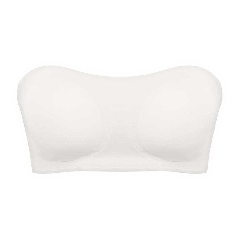 Yan Kapatmalı Kablosuz Bandeau Bralet, Seksi Askısız Naylon Örgü Kumaş - Çıkarılabilir Dolgu, Çapraz Askı Detayı