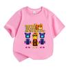 Kids Boys Girls Crew Neck Short Sleeve 100% Cotton T-Shirt, Cute Super Bear Adventure Cartoon Printed Casual Soft Breathable Summer Tee for Children D