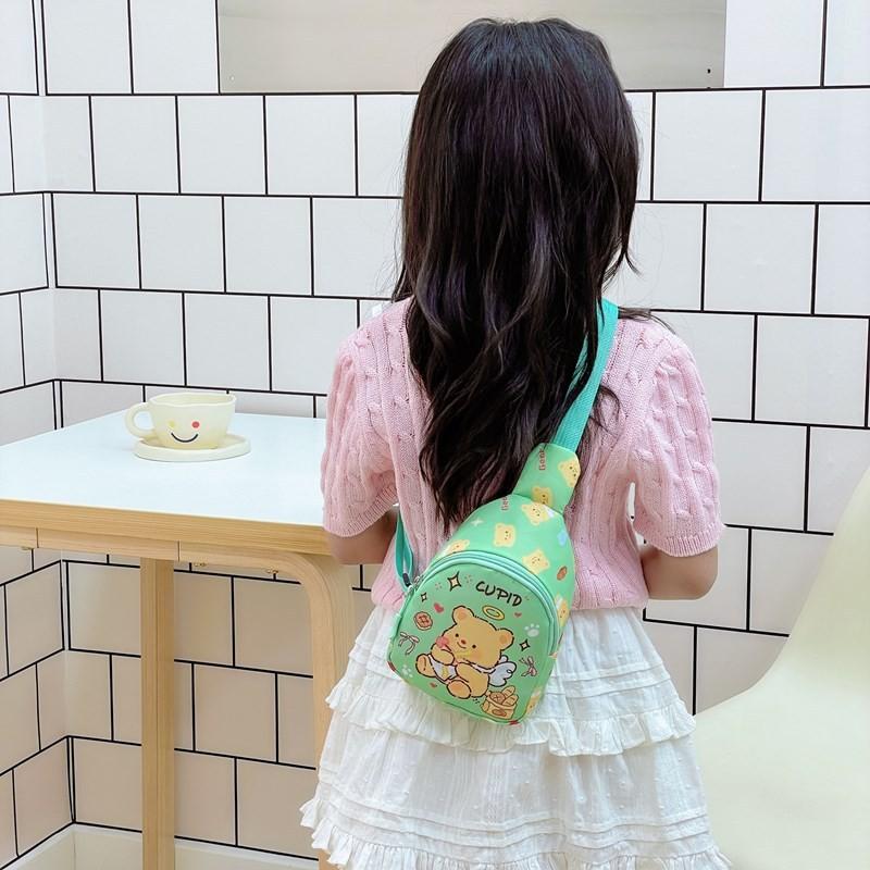 Butterfly Bear Printed Shoulder Crossbody Chest Bag Kids Cartoon Gifts Outdoor