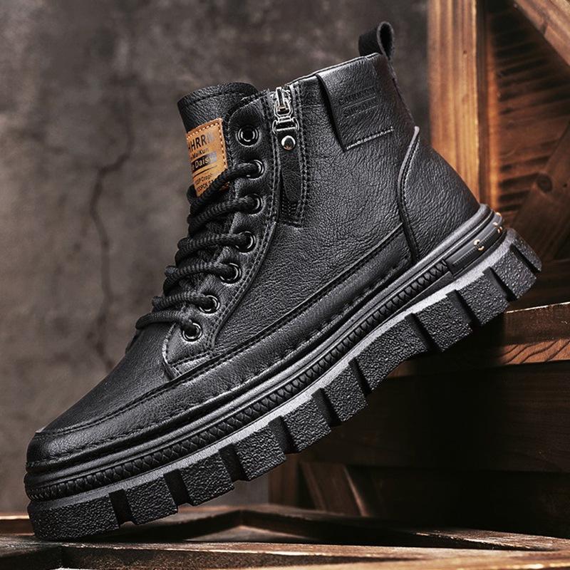 Herbst- und Winter-High-Top-Martin-Stiefel Herren Britischer Stil Werkzeug Lokomotivschuhe Herren Freizeit-Trendschuhe Reißverschluss Herrenschuhe 2024