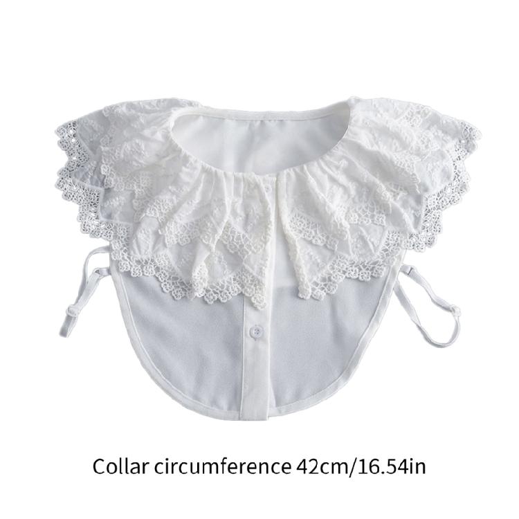 Lace Laple Shawl for Lady Girl Shawl Collar Beautiful Floral Embroidery Collar