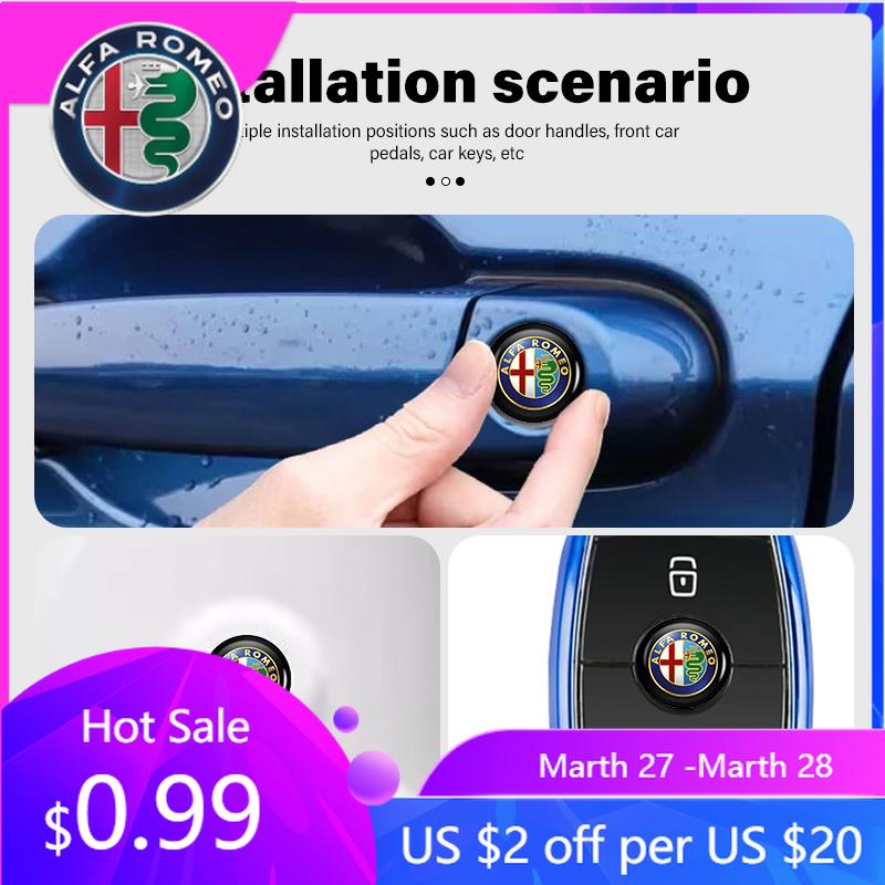 Per Alfa Romeo 2026 Adesivo Caldo Per Alfa Romeo 15mm Adesivi Chiave Telecomando Auto Emblema Distintivo Portiera Auto Accessori Auto Giulietta GT 1