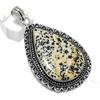 Dalmation Jasper Gemstone Handmade 925 Sterling Silver Gift Pendant 2.68" S3F98