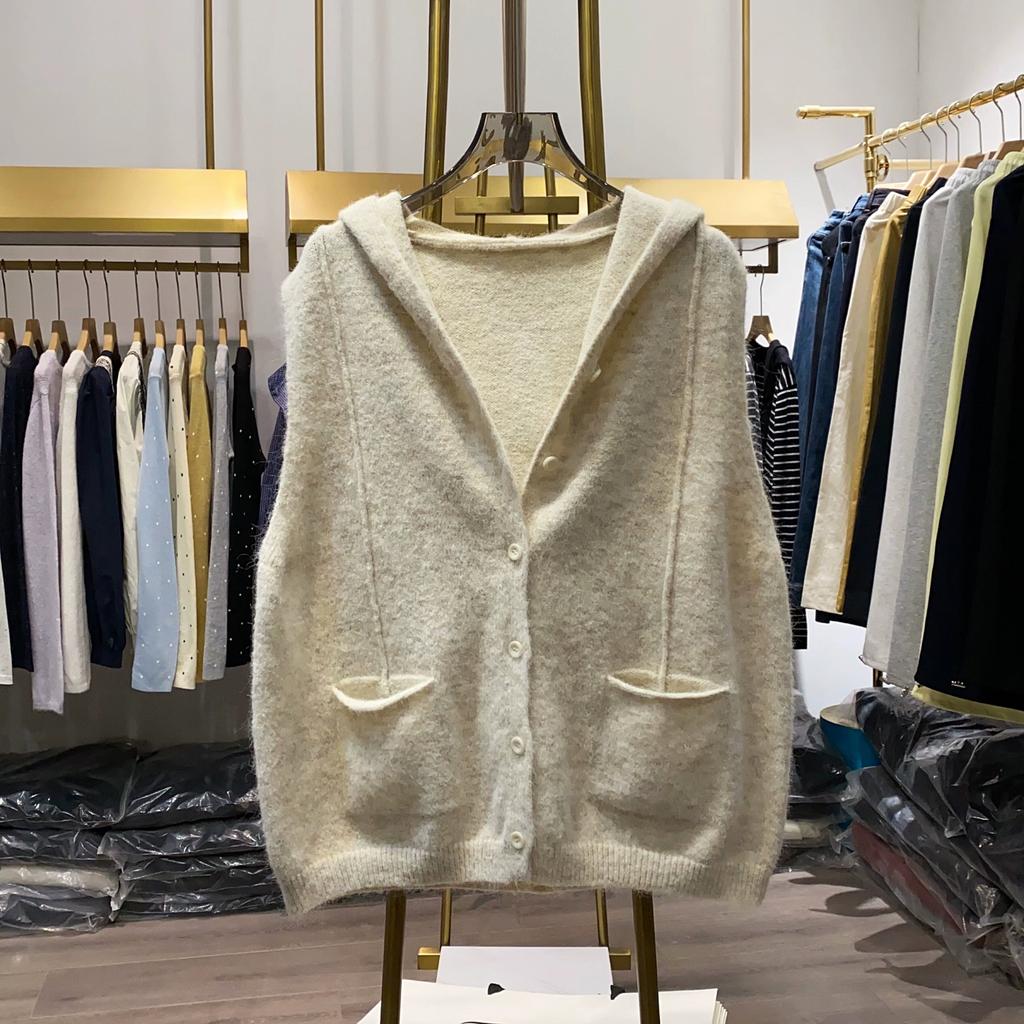 Dimanaf 2025 Plus Size Autumn Women Solid Sleeveless Vest Sweaters Knitting Buttons Casual Style Loose Sweater
