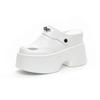 Pantoufles d'été pour femmes 2025 nouvelles pantoufles à plateforme à motif crocodile à porter chaussures simples pour femmes de couleur unie