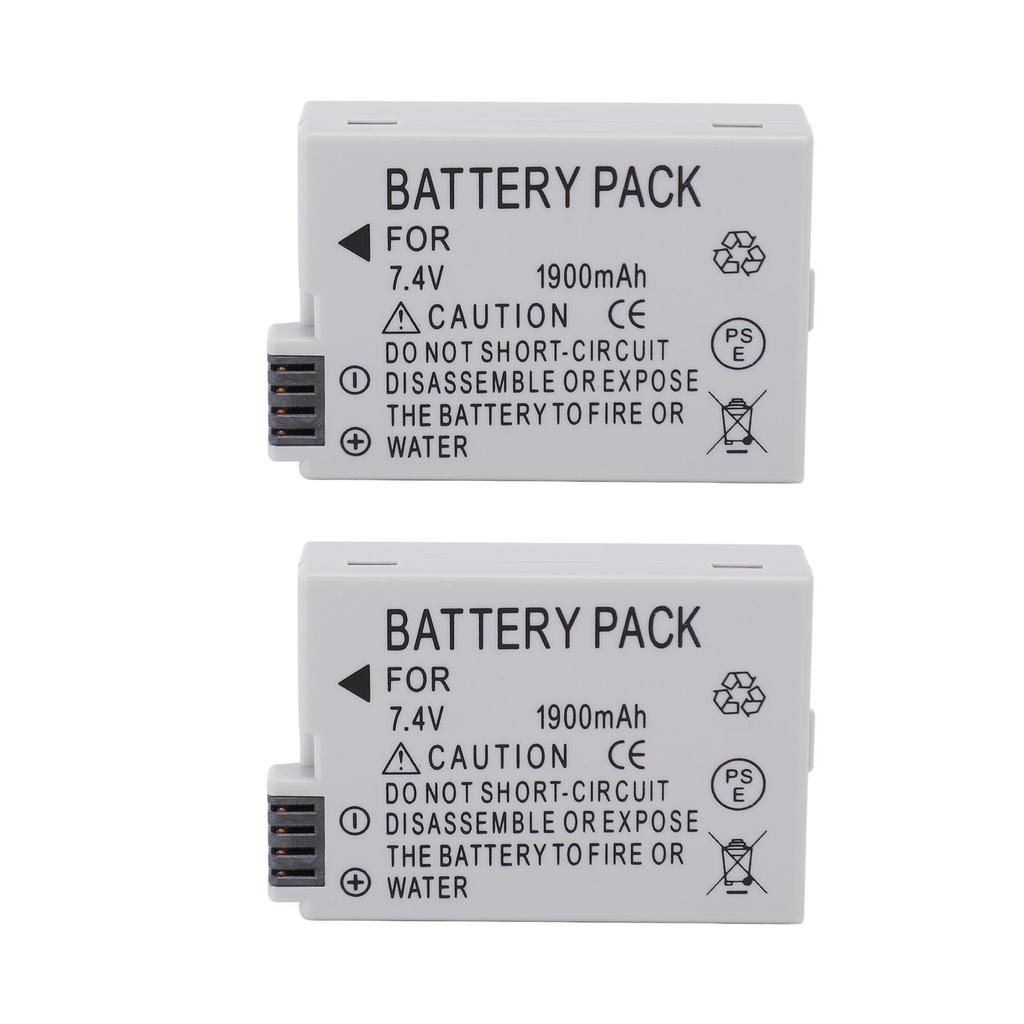 2Pcs LP E8 Camera Battery 7.4V 1900mAh Camera Battery Replacement for T3i T2i T4i T5i 600D 550D 650D