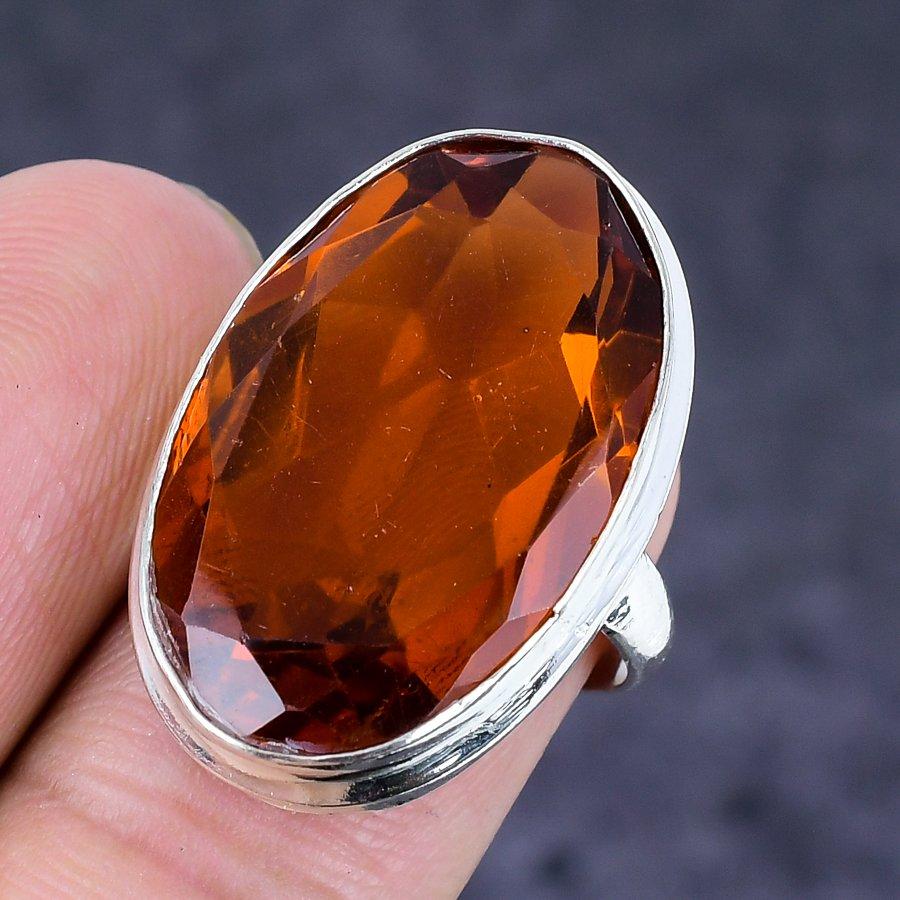 Citrine Gemstone Handmade 925 Sterling Silver Jewelry Ring Size 3 y5t49