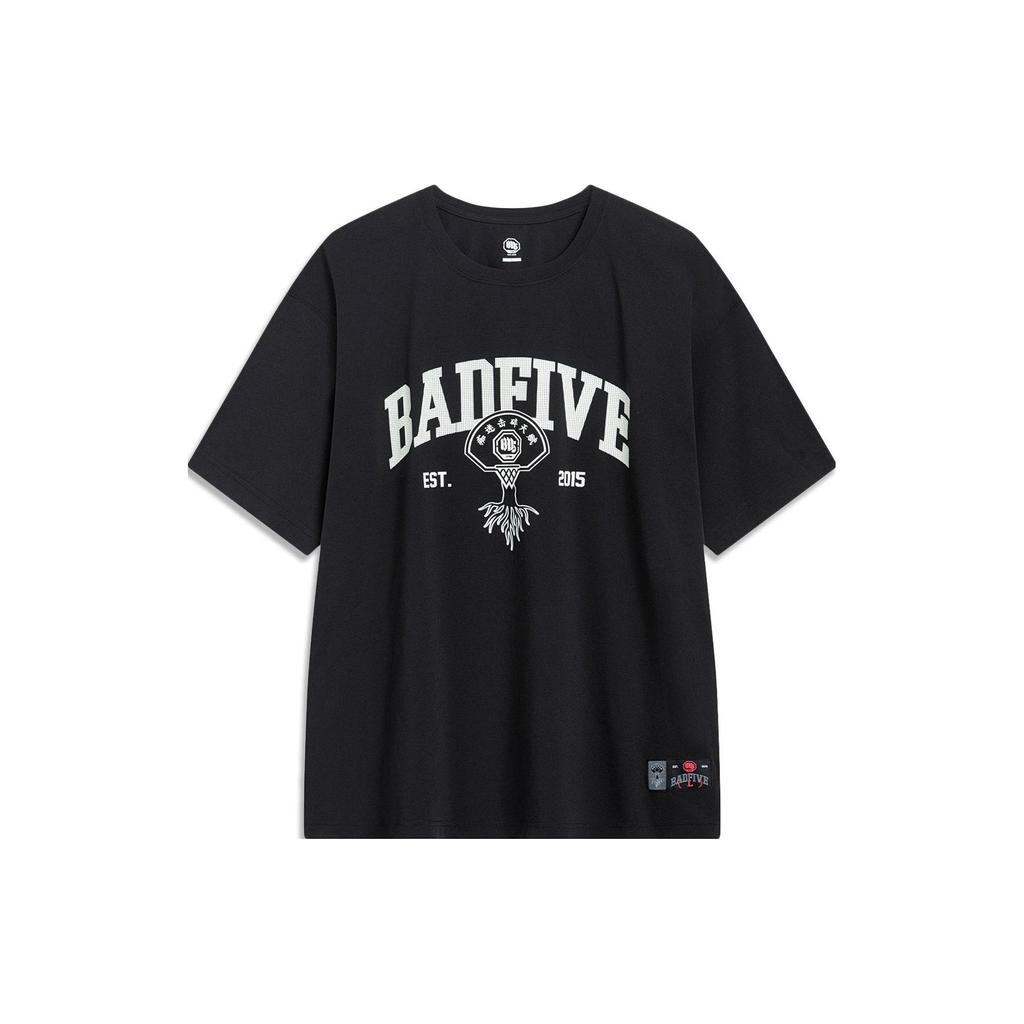 Li Ning Reflective Basketball T-Shirt With Moisture Wicking Men Tops Black ATST547-3