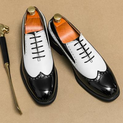 Fashion Classic Wing-tip Brogue Style Oxford Mens Dress Shoes Business Genuine Leather Black Brown Lace Up Wedding Formal Shoes for Men