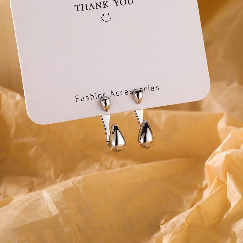 Fashion Sliver Color Asymmetrical Water Drop Earrings for Woman Retro Punk Hip Hop Metal Geometric Irregular Earrings Jewelry