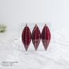 New Dark Wine Red Flocked Christmas Tree Ornament Balls - Irregular Shaped and Painted Pendants
