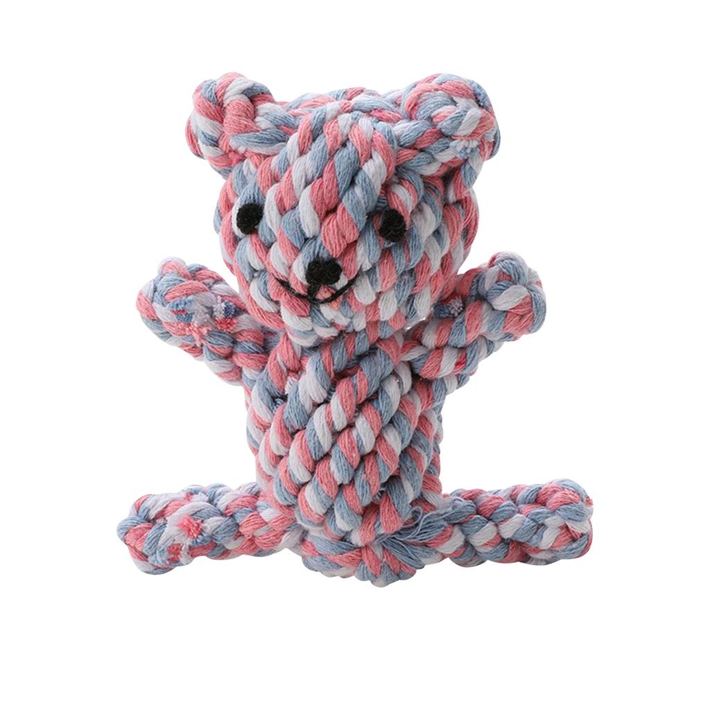 Bavlněné provazové hračky pro psy Pipitao Tkané hračky ve tvaru zvířat Uzly Žvýkací odolné hračky pro psy.