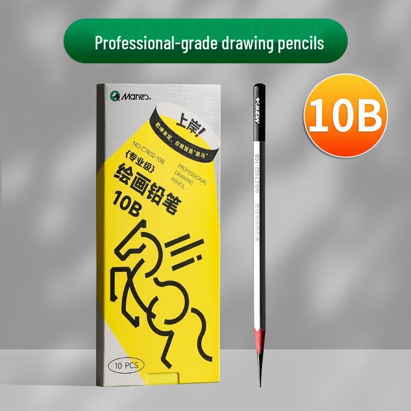 Mali Student Sketching & Drawing Pencil Set: Includes 2B, 4B, 14B soft, medium, hard, and charcoal pencils ideal for art exams.