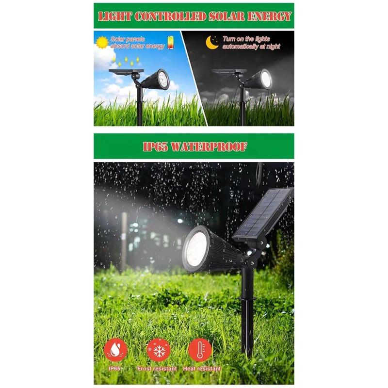 Led Solar Spotlight 7 Color Changing 180 Degree Adjustable Outdoor Garden Landscape Decorative Light