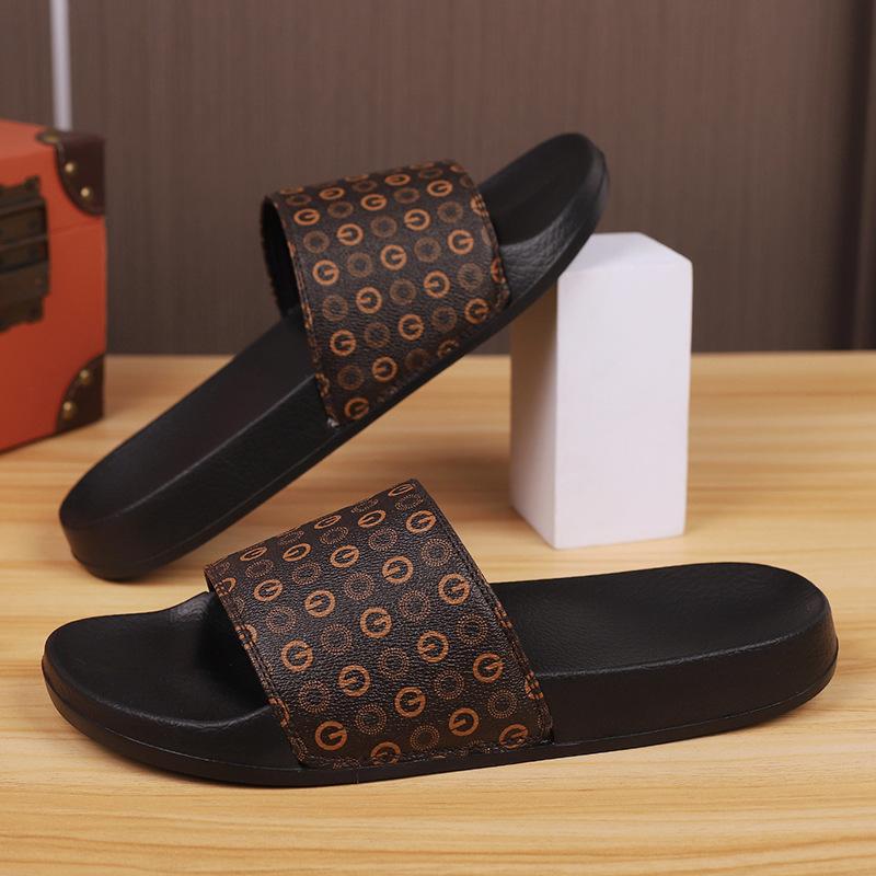 

One-word drag men s high-end summer shit-stepping sports youth large-size slippers 46 beach 2025 new sandals 46 коричневый