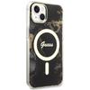 Etui do iPhone 14 Plus Guess Golden Marble MagSafe Czarne