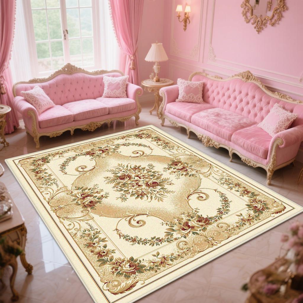 European Luxury Carpet Flower Decoration Living Room Large Area Rugs Classical Bedroom Sofa Fluffy Soft Foot Mat Customizable