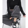 Sweatpants women's spring and autumn new drape straight tied feet gray sweatpants casual loose small wide-leg pants